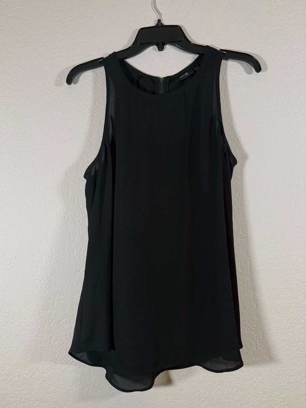 Apt9 Black Sleeveless Blouse Womens Tank Top Zipper Back Size Medium